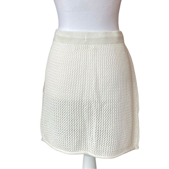 Moon and Madison Open Knit Mini Skirt In Cream Womens Size Large NWT - Picture 2 of 10